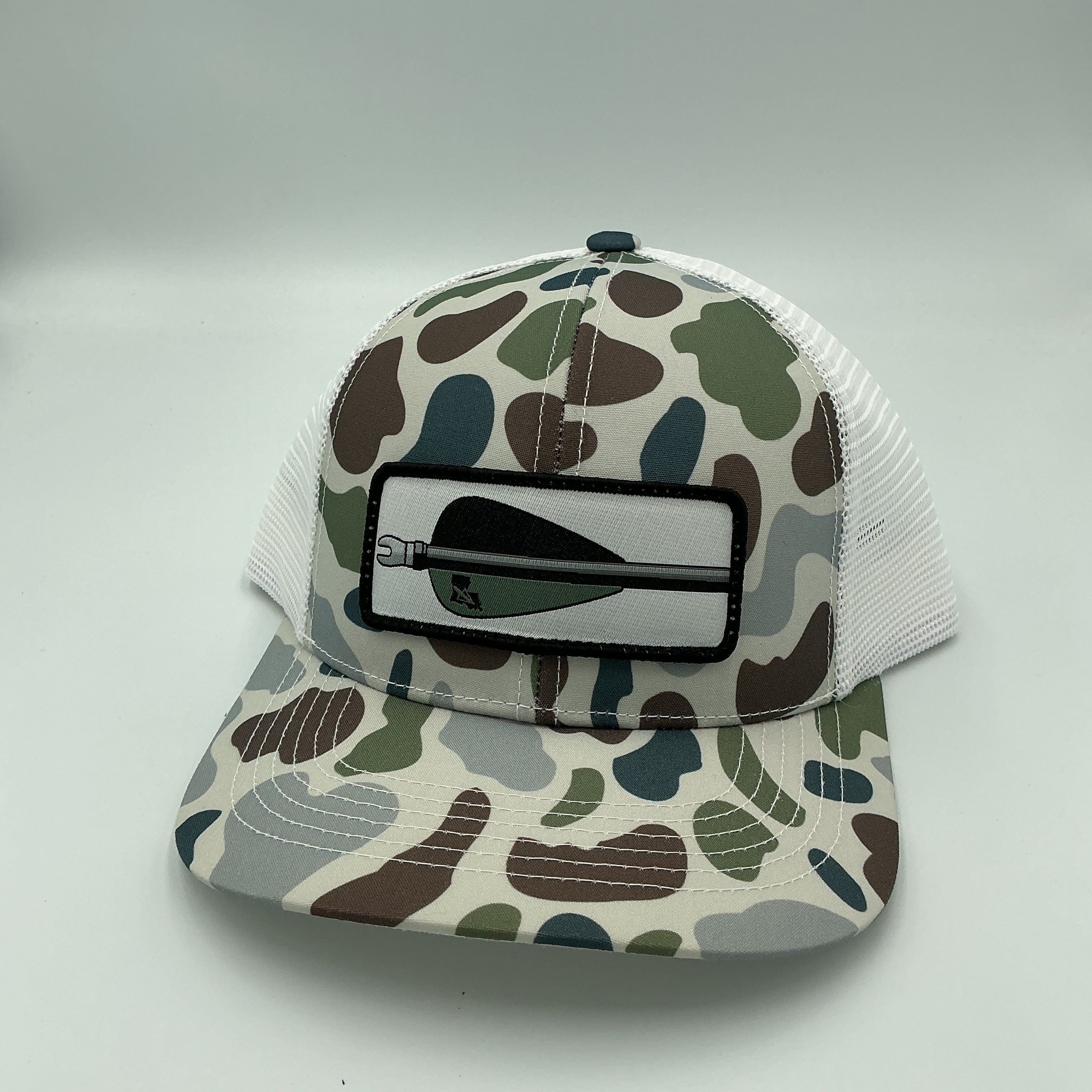 Old's Cool Camo Arrow Patch Trucker