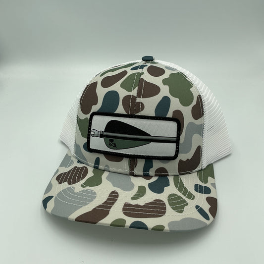 Old's Cool Camo Arrow Patch Trucker