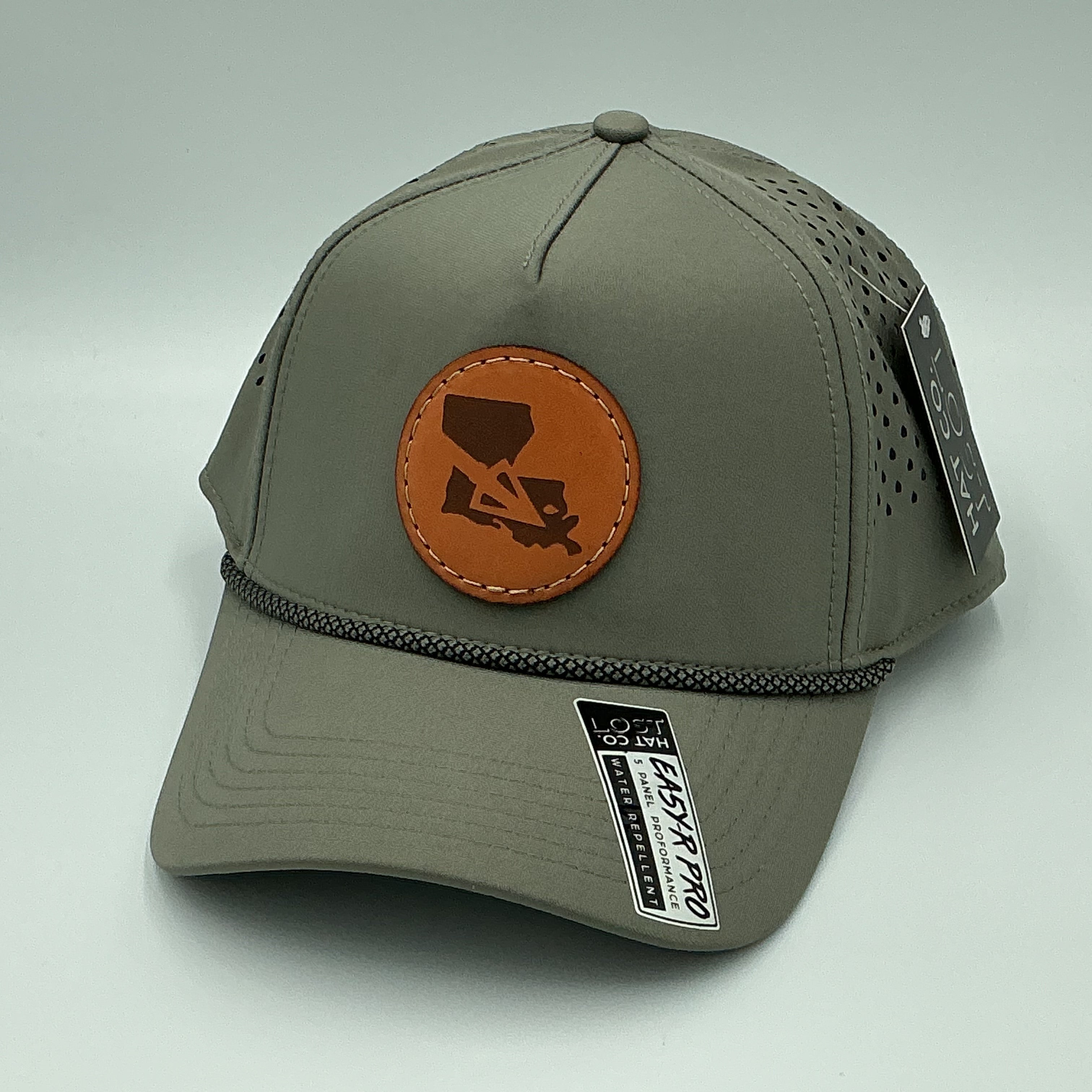 Louisiana Bowhunter Circled Leather Patch Performance Hat
